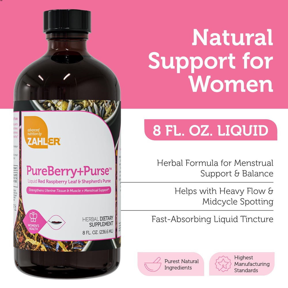 Zahler PureBerry+Purse label front shows organic ingredients