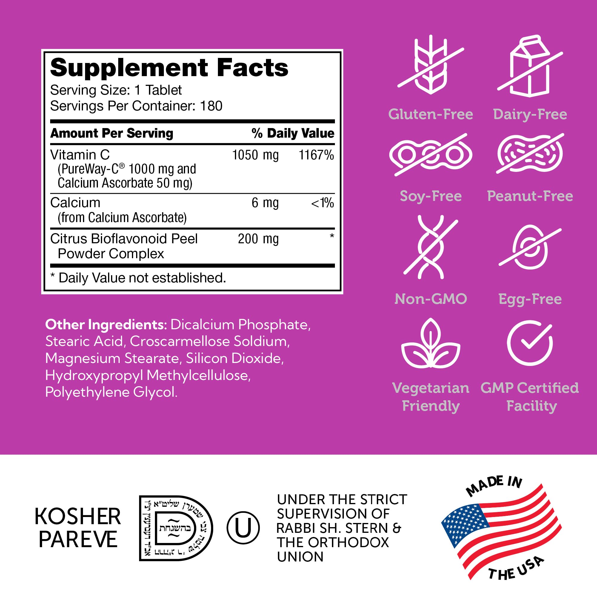 Zahler PureWay-C 1000mg packaging showing Made in USA quality.