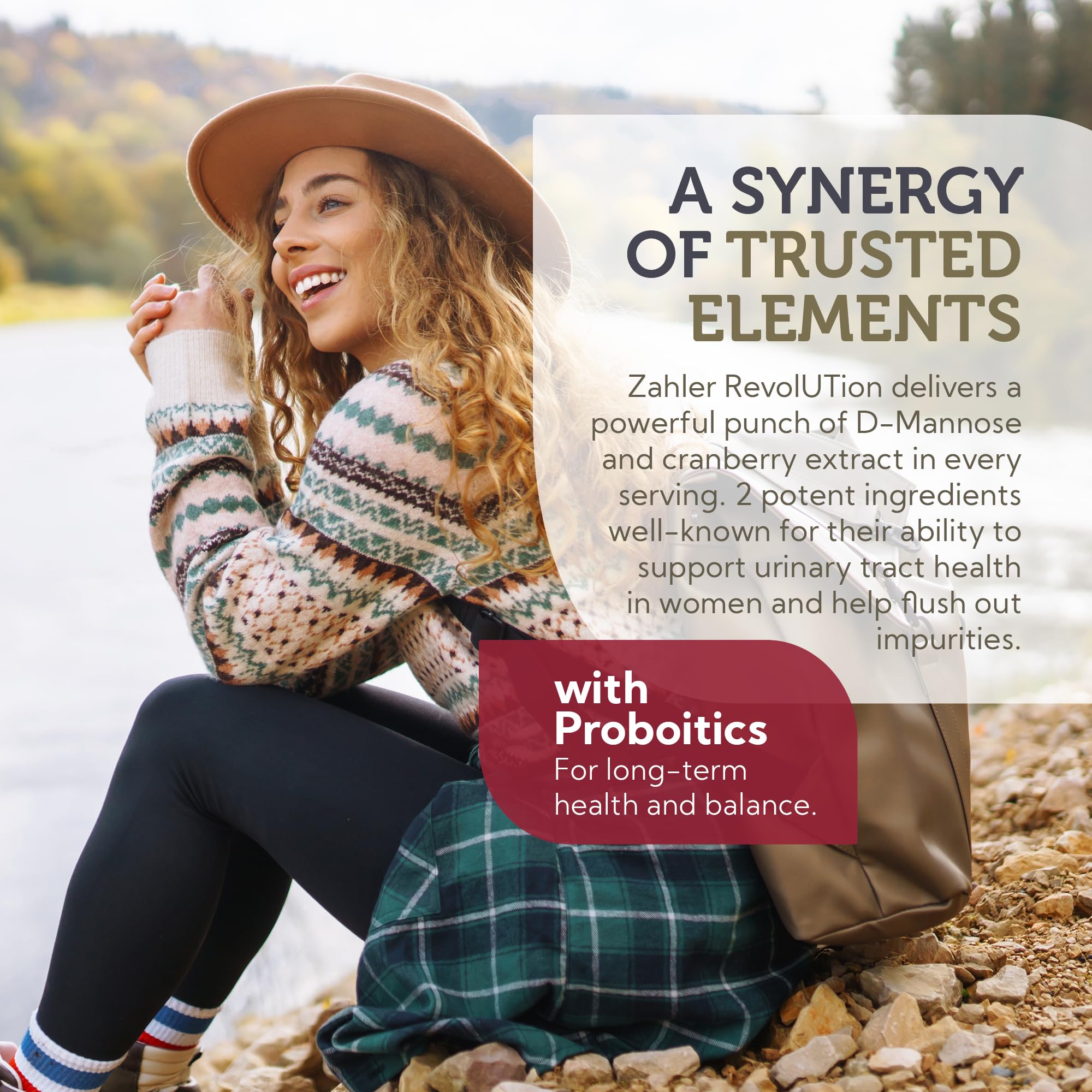 Zahler Revolution probiotic Lactobacillus Acidophilus complex capsule promoting gut-urinary balance.