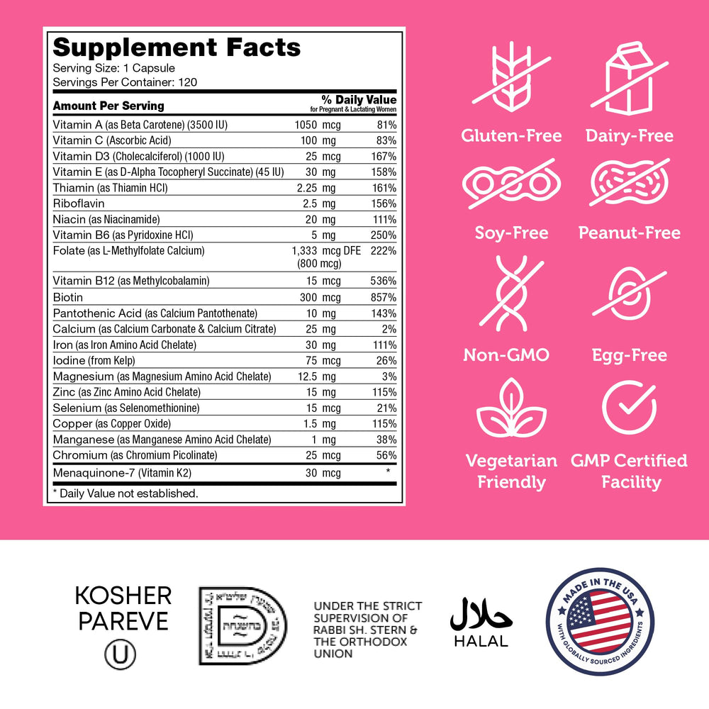 Zahler Total One Prenatal kosher certification seal, ensuring trust and quality.