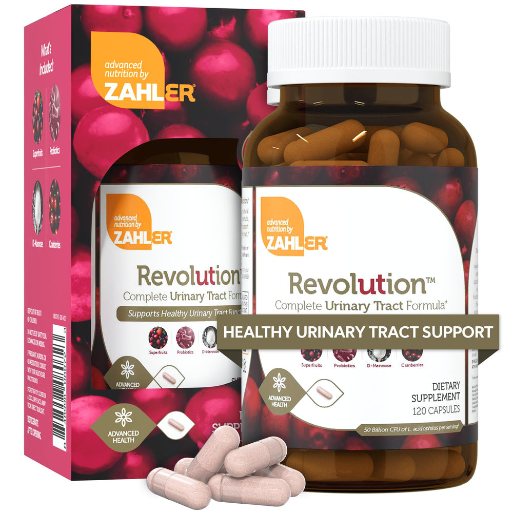 Zahler UT Revolution bottle with capsules for urinary tract support and balance.