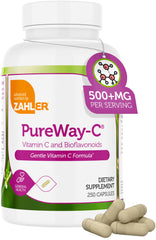 Zahler Vitamin C 500mg bottle cap shows easy dosing and gentle digestion.