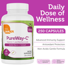 Zahler Vitamin C 500mg pill closeup highlights smooth, easy-to-swallow capsule.
