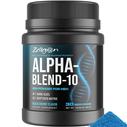 Zaigon HGH supplement bottle label shows transparent formula for informed purchase.