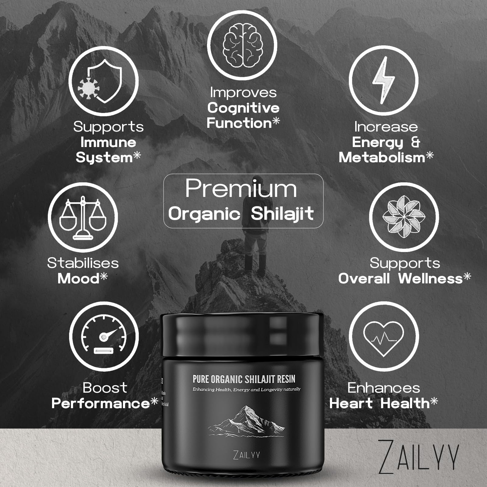 ZAILYY Shilajit resin pour demonstrates versatile mixing with beverages.