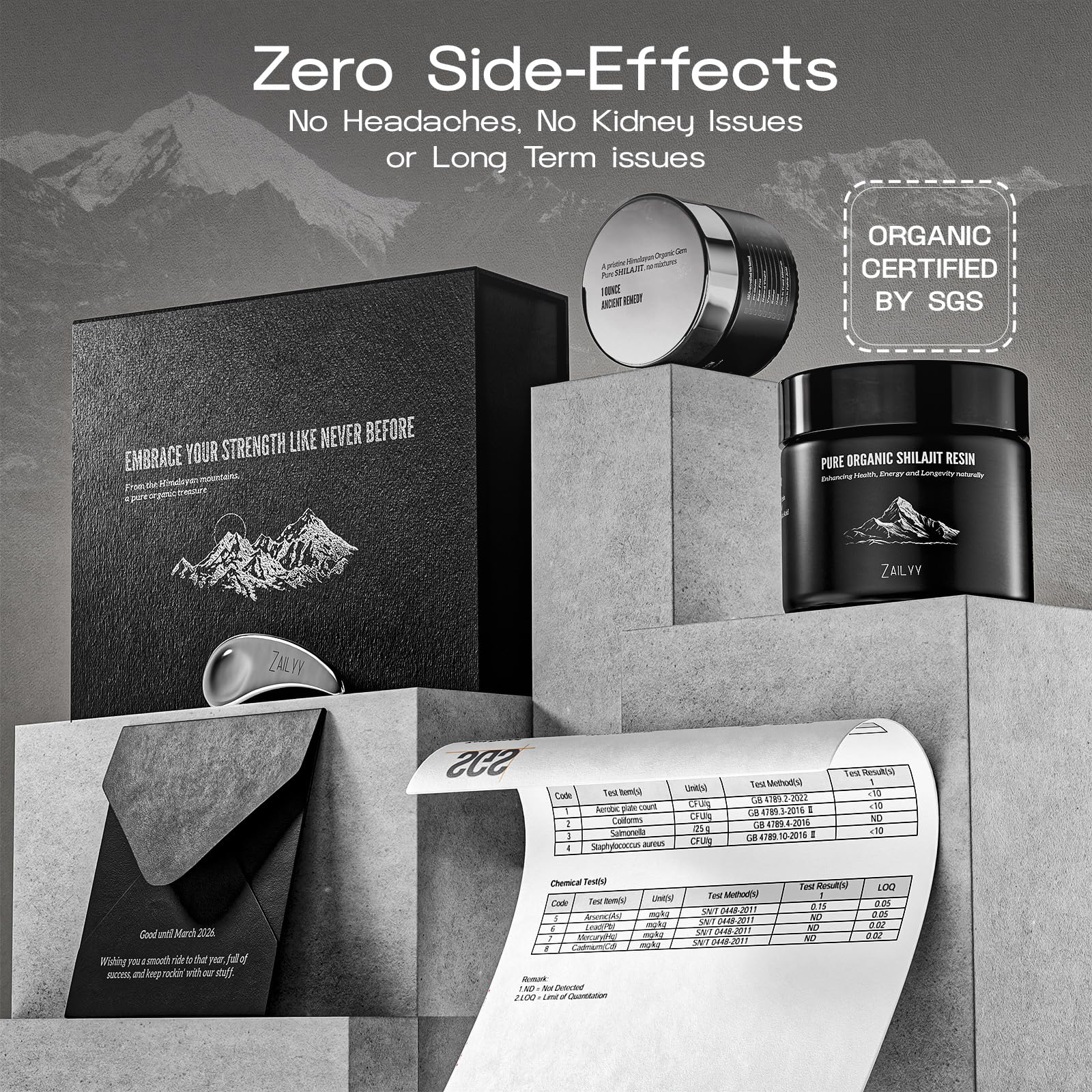 Travel-friendly ZAILYY Shilajit resin pack for on-the-go energy.
