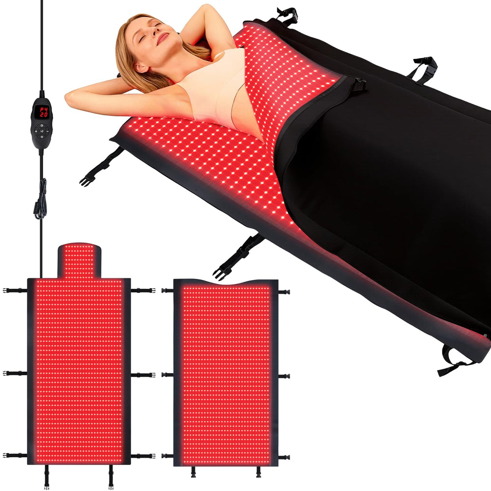 ZALWYC 2570 LEDs full-body coverage mat showing broad red light therapy surface at home