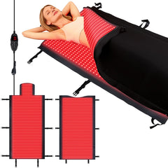 ZALWYC 2570 LEDs full-body coverage mat showing broad red light therapy surface at home