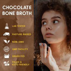 Unopened tub of Zammex bone broth powder on shelf with gluten-free label.