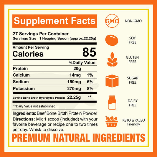 Zammex bone broth protein tub with label shown for high-protein meals