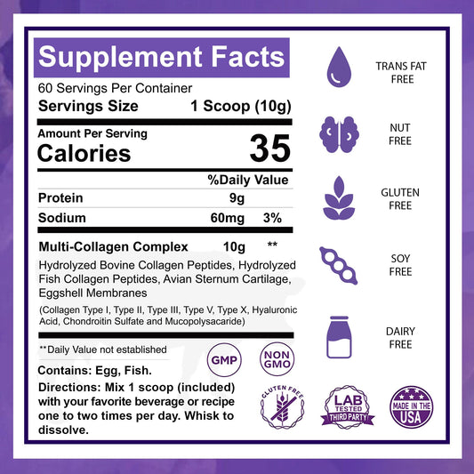 Zammex Multi Collagen scoop shown for easy measuring and mixing.
