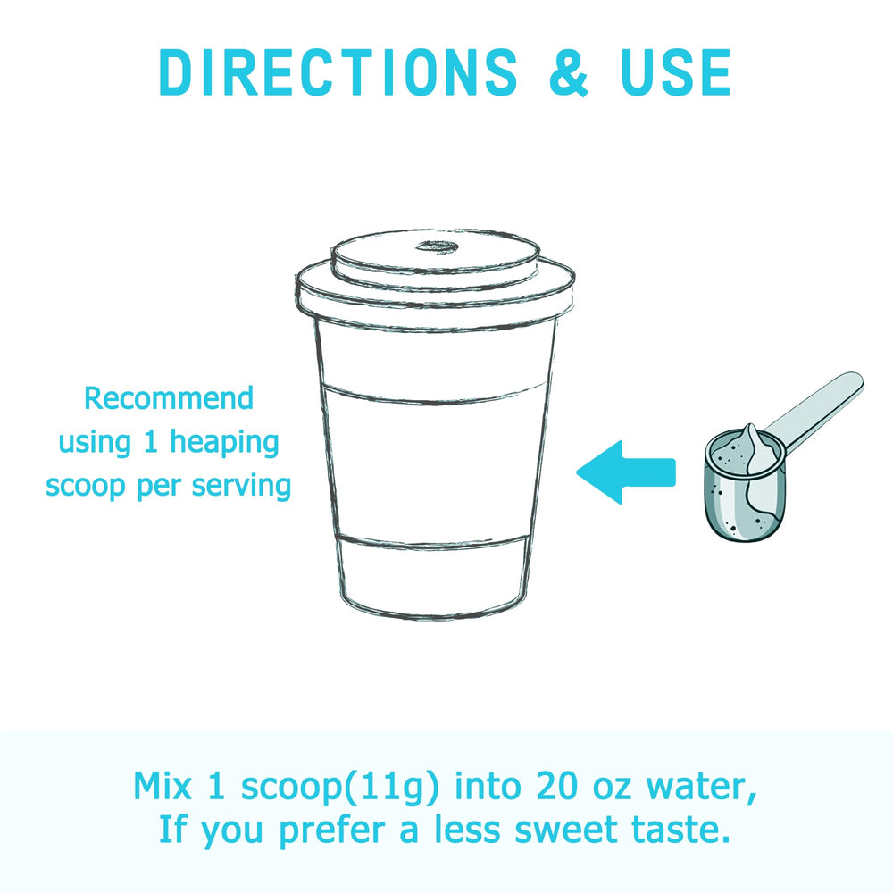 Zammex vanilla powder on countertop suggests versatile uses in drinks.