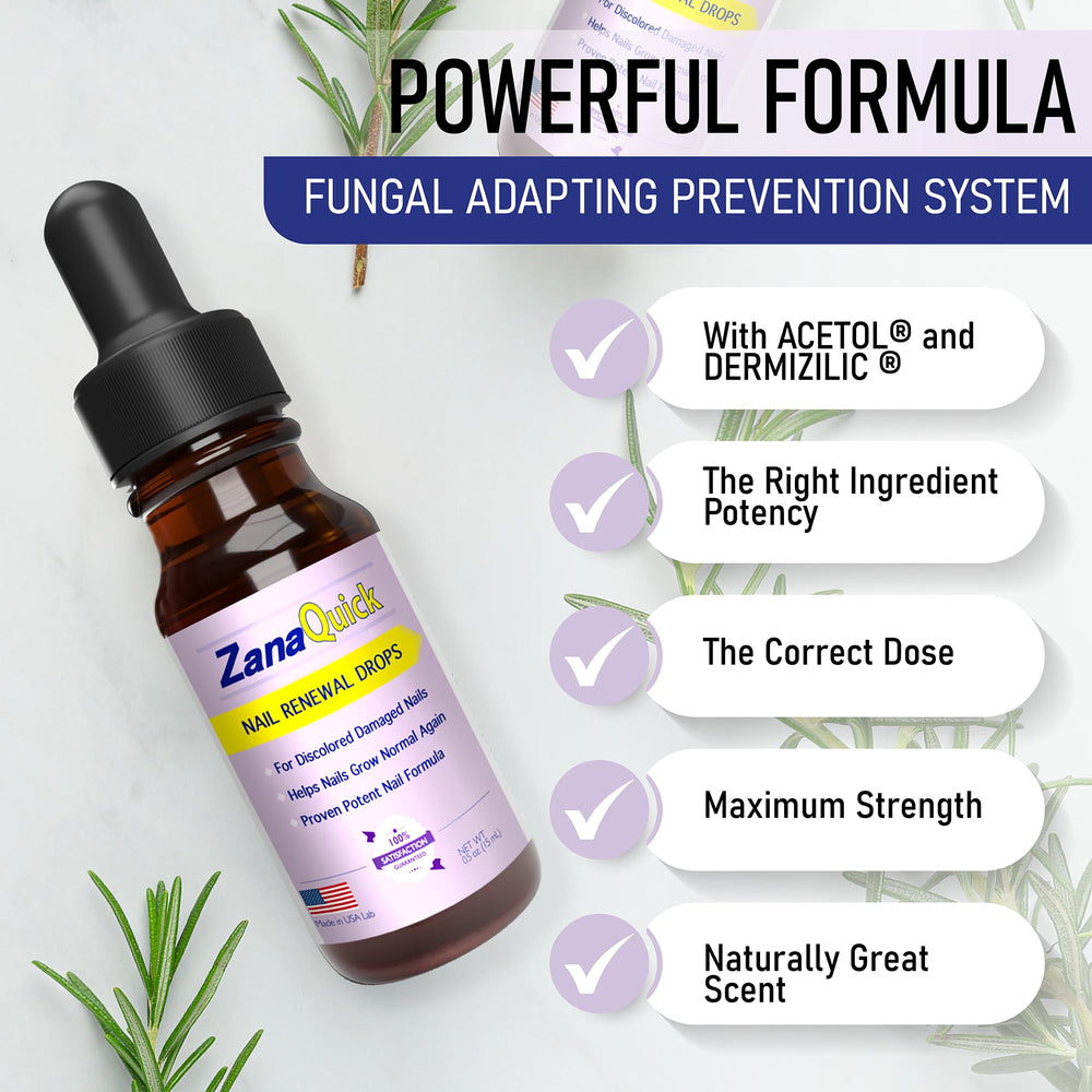 ZanaQuick plant-based bio-formula supports nail strength and recovery.