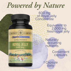 Front label on ZAND royal jelly packaging highlighting quality and safety