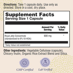 Closeup of ZAND royal jelly capsules showing vegan, high-potency nutrition