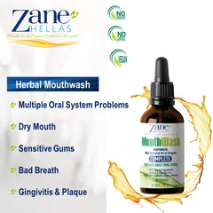 Zane Hellas daily-use rinse shown for everyday herbal care