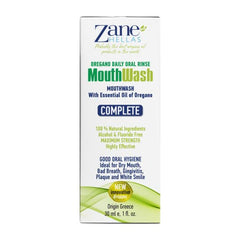 Zane Hellas bottle cap close-up highlighting alcohol-free, fluoride-free herbal formula