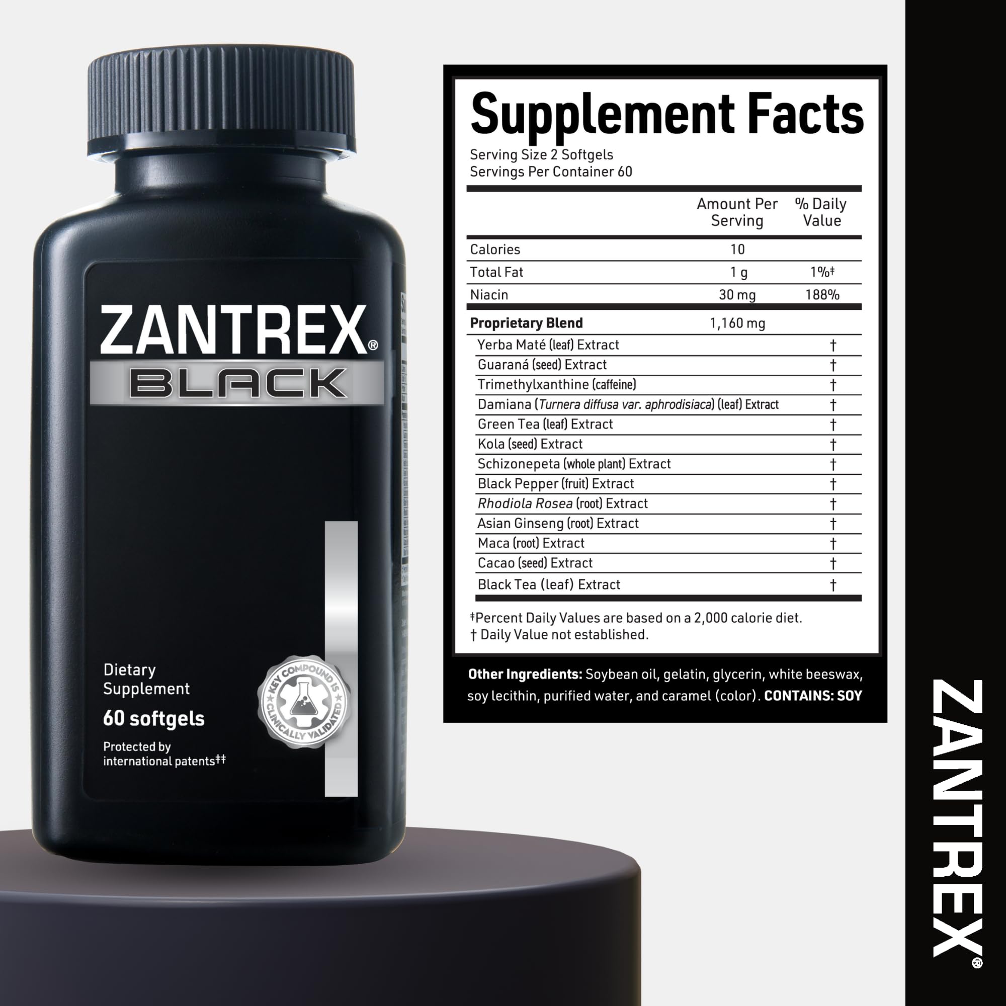 Zantrex Black 120-count softgels offer convenient daily support.