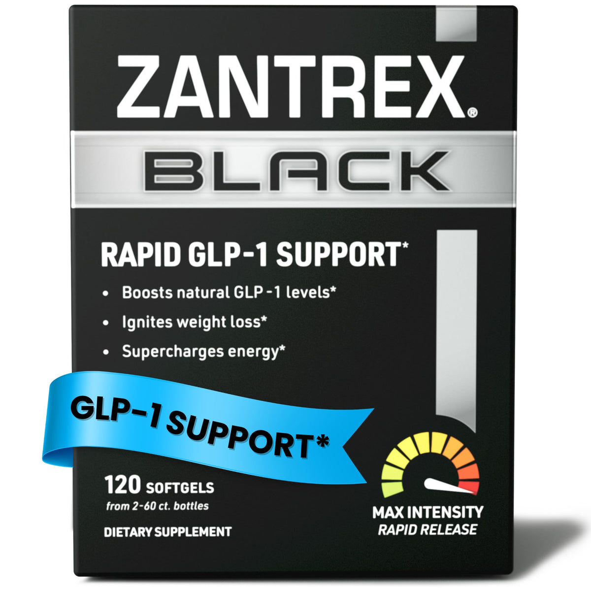 Zantrex Black softgels boost GLP-1 and appetite balance.