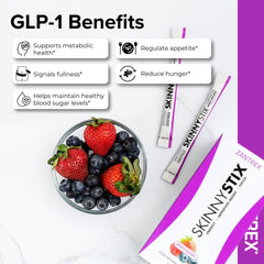 Zantrex SkinnyStix gluten-free label; supports dairy-free, easy, calorie-conscious fueling.
