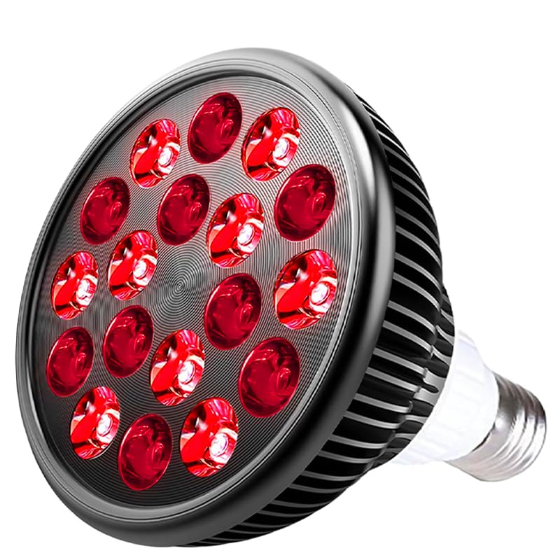 Zarbaha red and near-infrared therapy bulb front view for at-home wellness routines.
