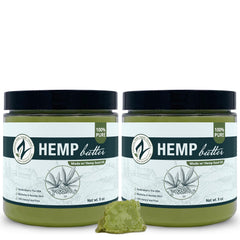 Zatural Hemp Butter 2-pack front view shows vegan, clean ingredients for daily skincare.