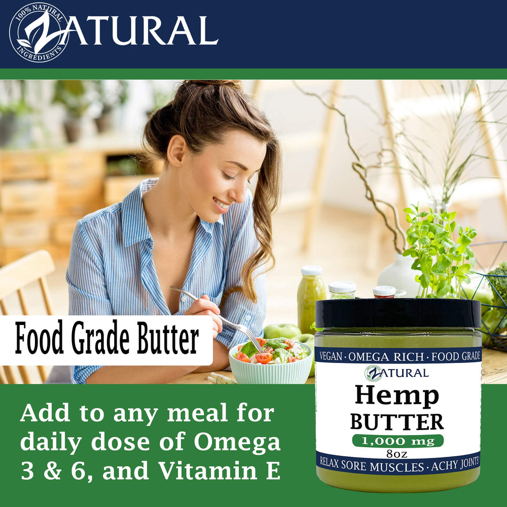 Zatural Hemp Butter on skin showing smooth finish after use.