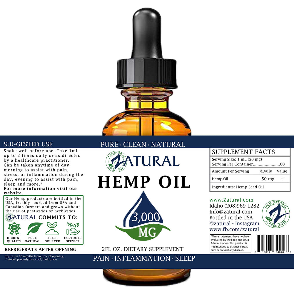Zatural Hemp Oil Drops under tongue usage for quick absorption and everyday wellness.