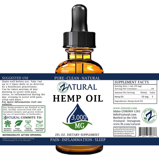 Zatural Hemp Oil Drops under tongue usage for quick absorption and everyday wellness.