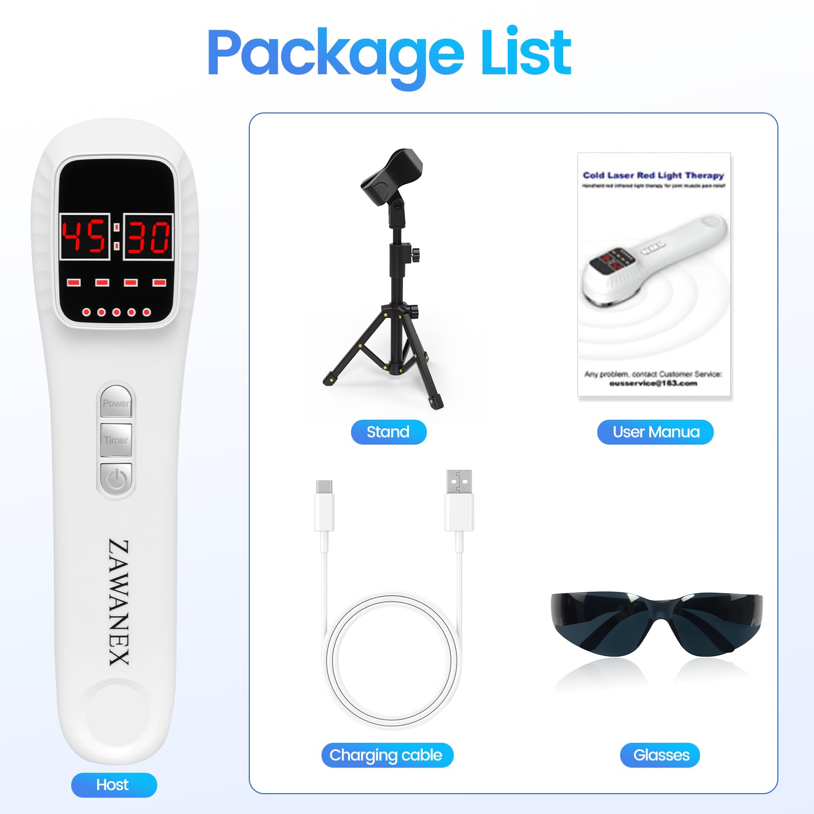 ZAWANEX goggles protect eyes during infrared therapy sessions.
