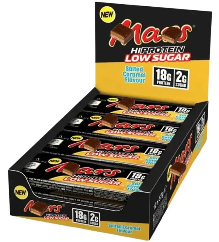 ZAYKIR Hi Protein Bars Salted Caramel 57g box for on-the-go energy.