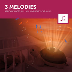 Cry sensor triggers projections and music for responsive soothing when baby cries