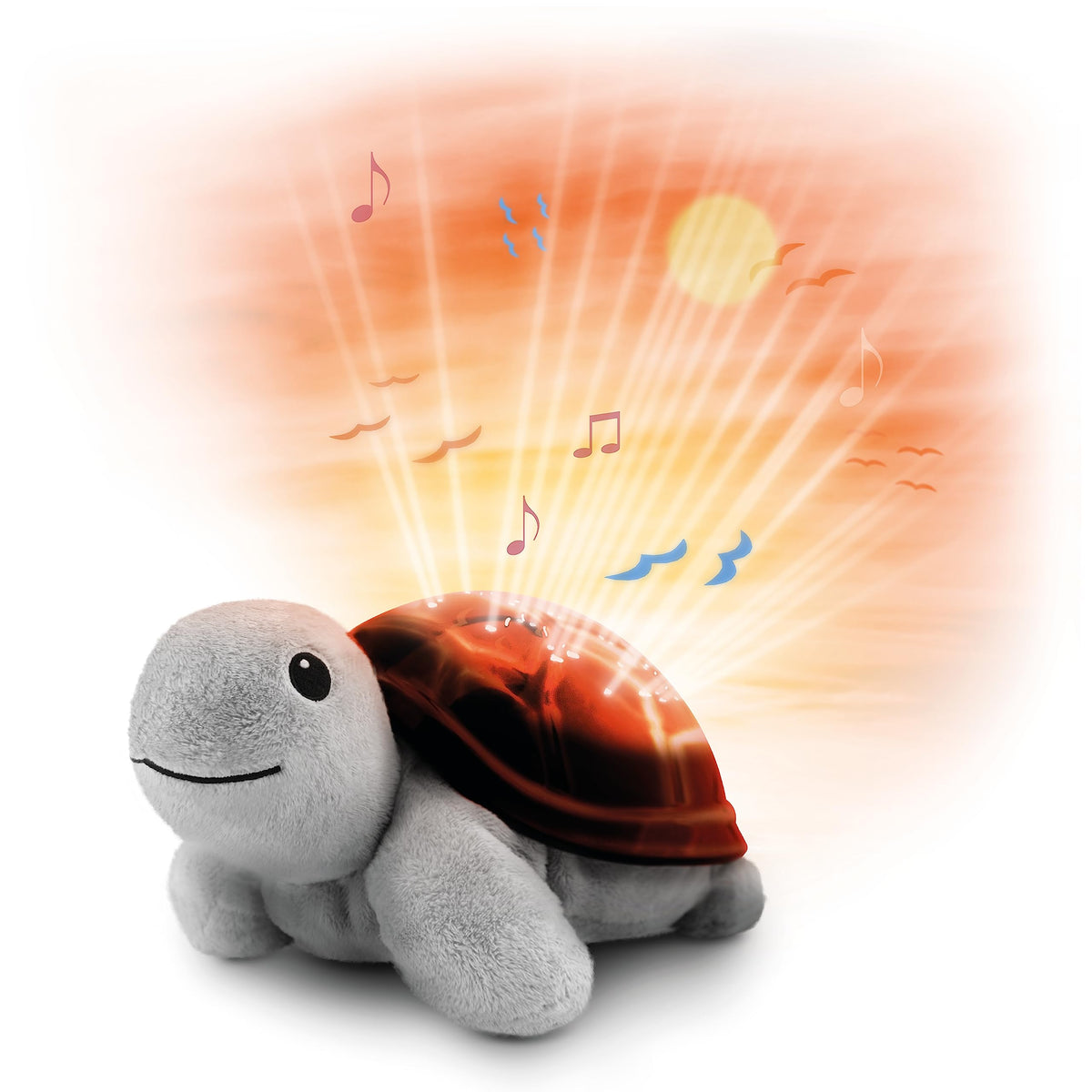 Zazu Kids Tim the Turtle Nightlight with sunset projection calms baby at bedtime