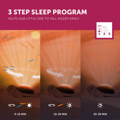 Underwater projections paired with ocean melodies create a gentle sleep ambiance