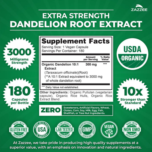 Zazzee Organic certification label confirms USDA Organic status.