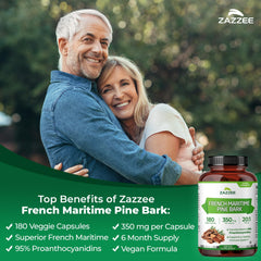Zazzee Pine Bark Extract bottle cap with seal indicating quality