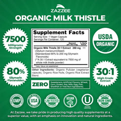 Zazzee USDA Organic label on bottle confirms organic certification.