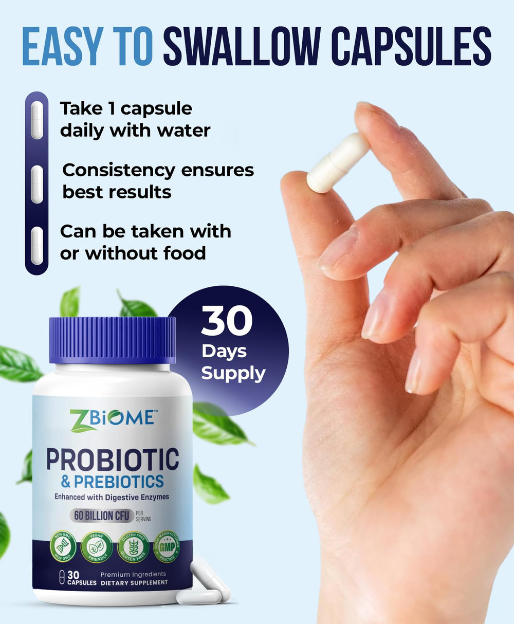 ZBIOME packaging design communicates science-backed strains for gut comfort