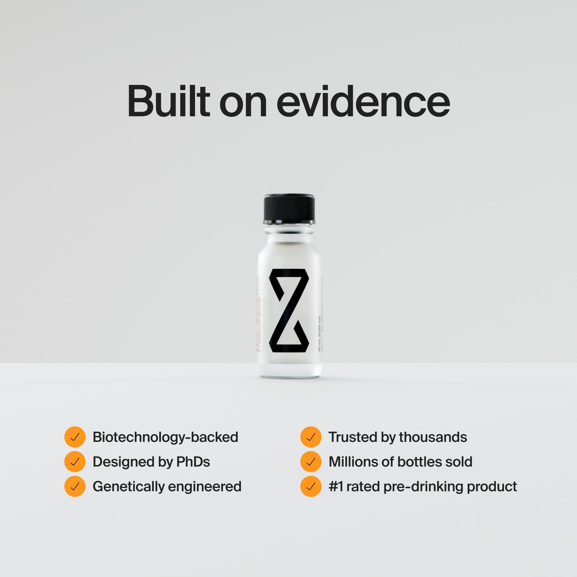 ZBiotics bottle label close-up highlighting the science-backed probiotic concept.
