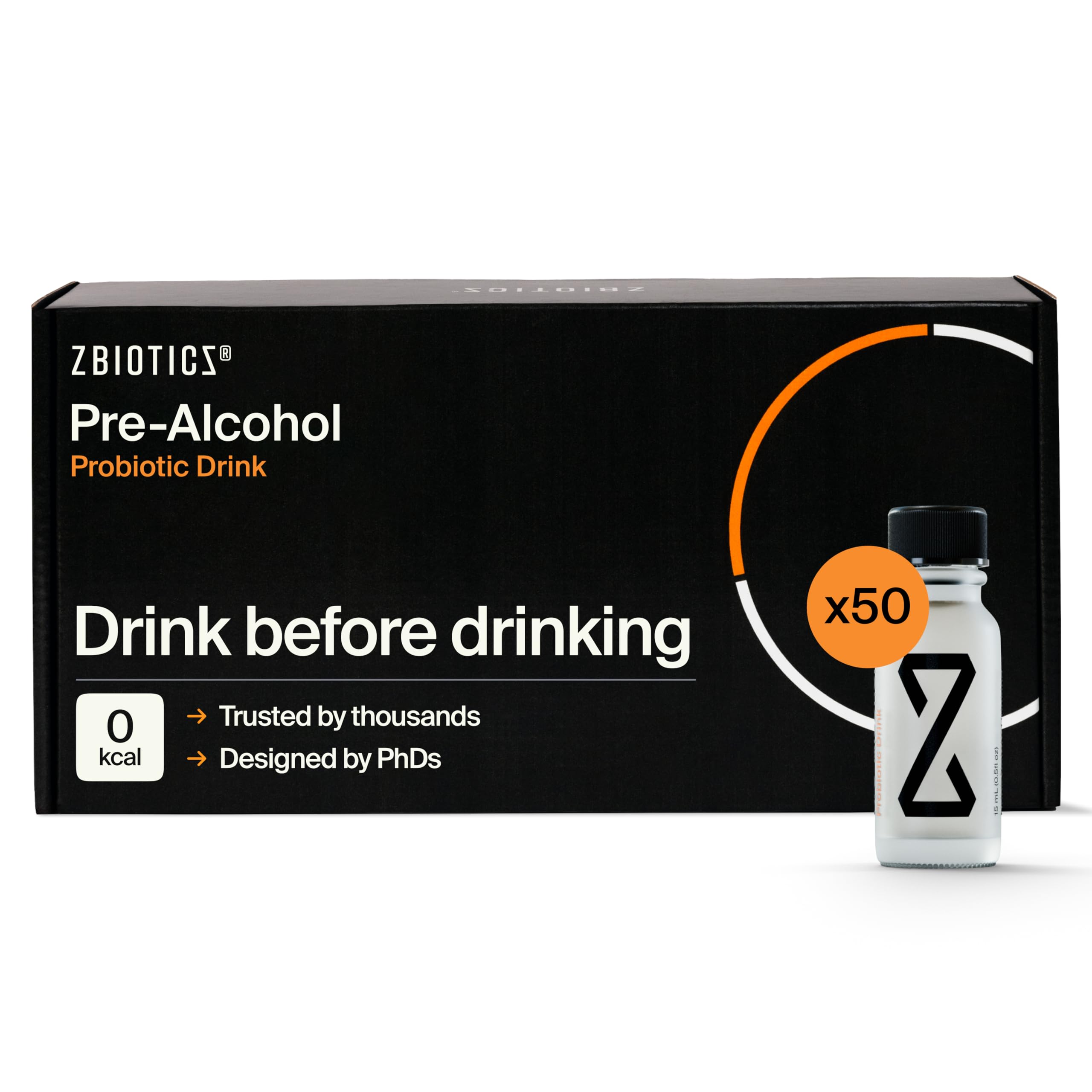 ZBiotics pre-alcohol probiotic bottle on table, signaling a smoother next morning.