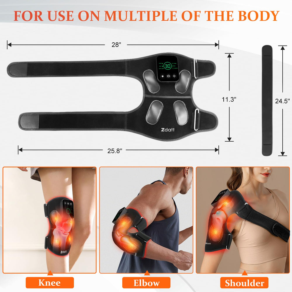 Zdatt massage modes shown targeting knee and joints