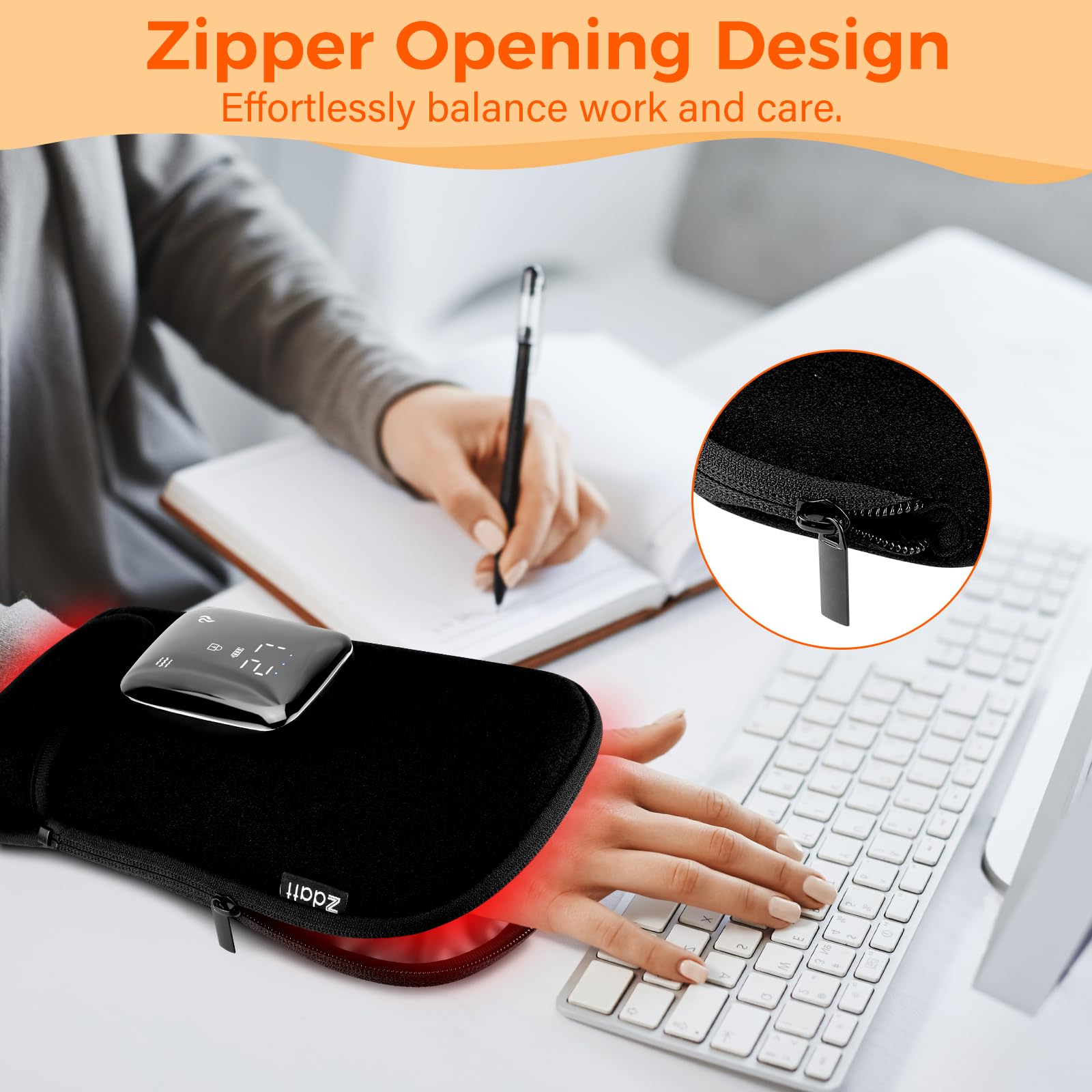 Zdatt gloves powered by 5000mAh rechargeable battery for cord-free use
