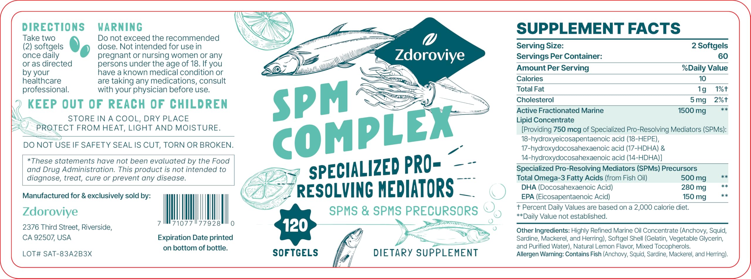 Zdoroviye packaging view showing 120 softgels and brand design