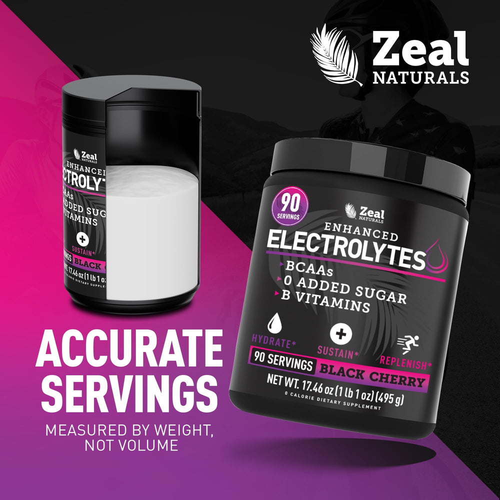 Packaging of Zeal Electrolyte Powder—90 servings and quality-focused design