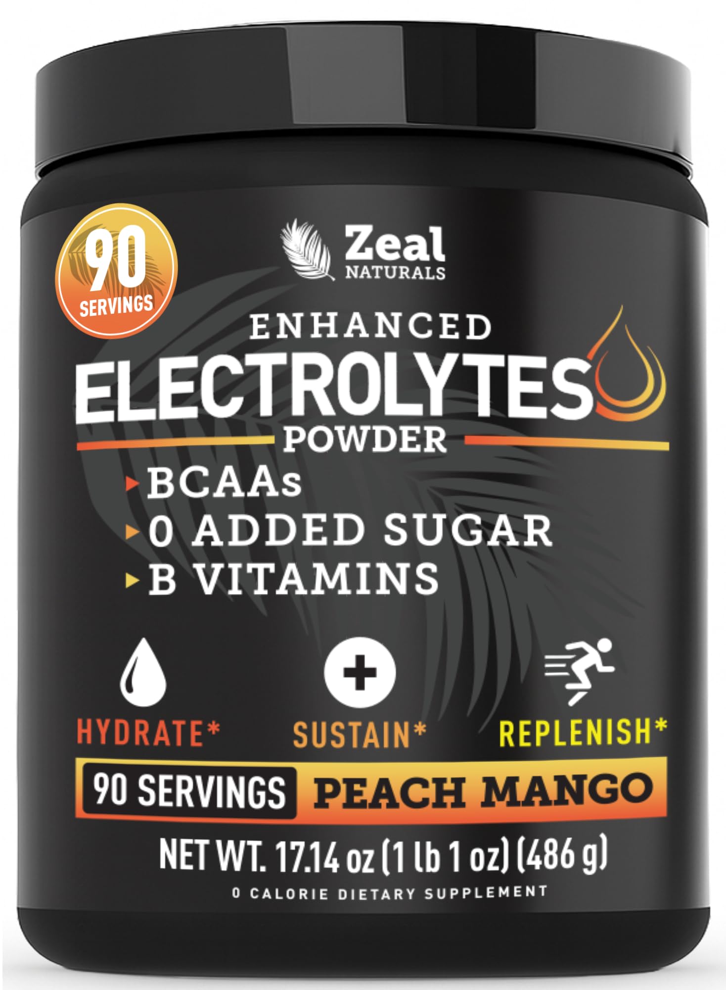 Zeal Electrolyte Peach Mango bottle ready for hydration and recovery
