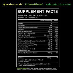 Zeal Naturals-b-vitamins-electrolyte-complex closeup highlights recovery-supporting nutrients.