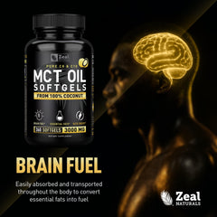 Zeal Naturals Pure MCT Capsules composition close-up showing C8 and C10.