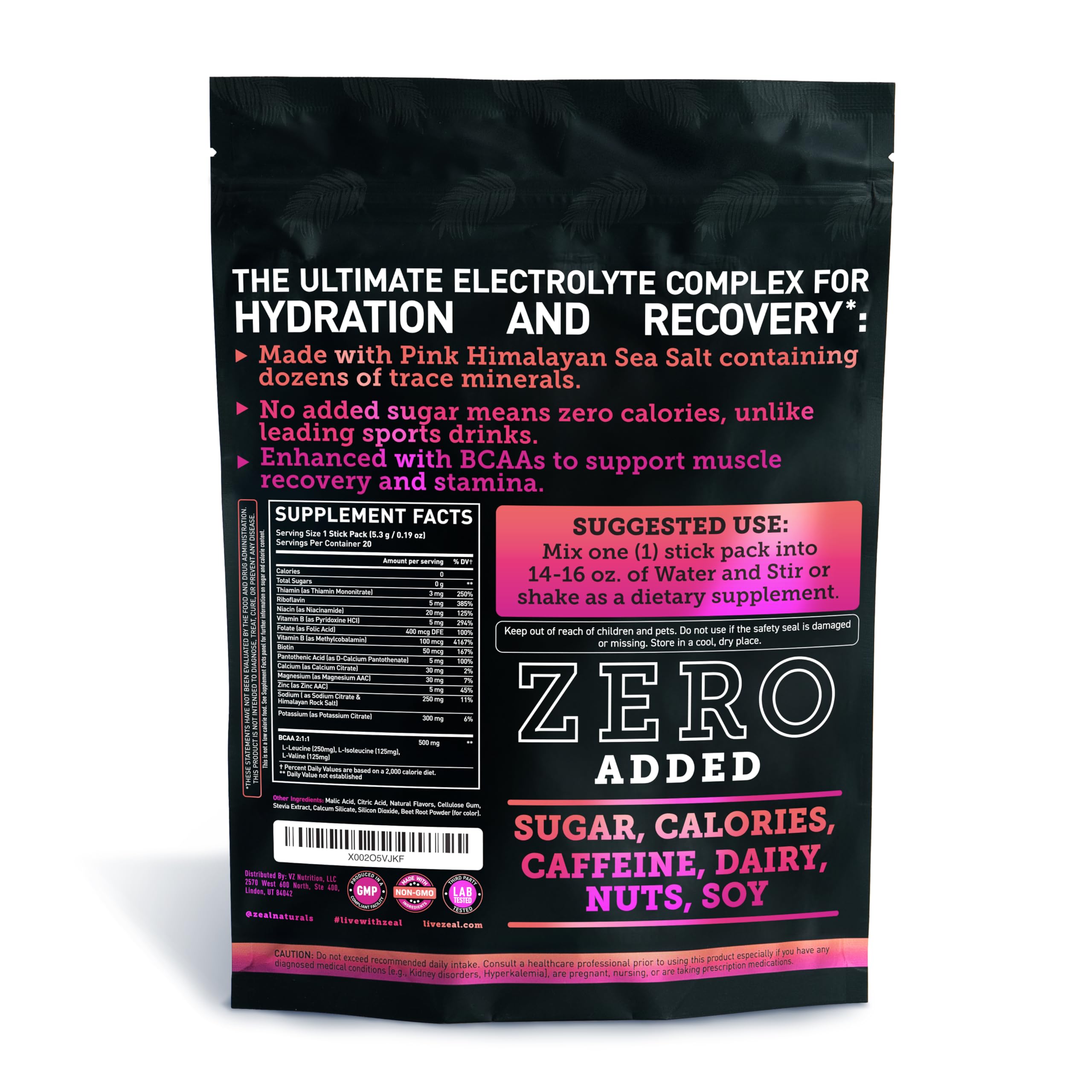 Zeal Naturals Raspberry Guava stick pack on-the-go image emphasizes convenient hydration.