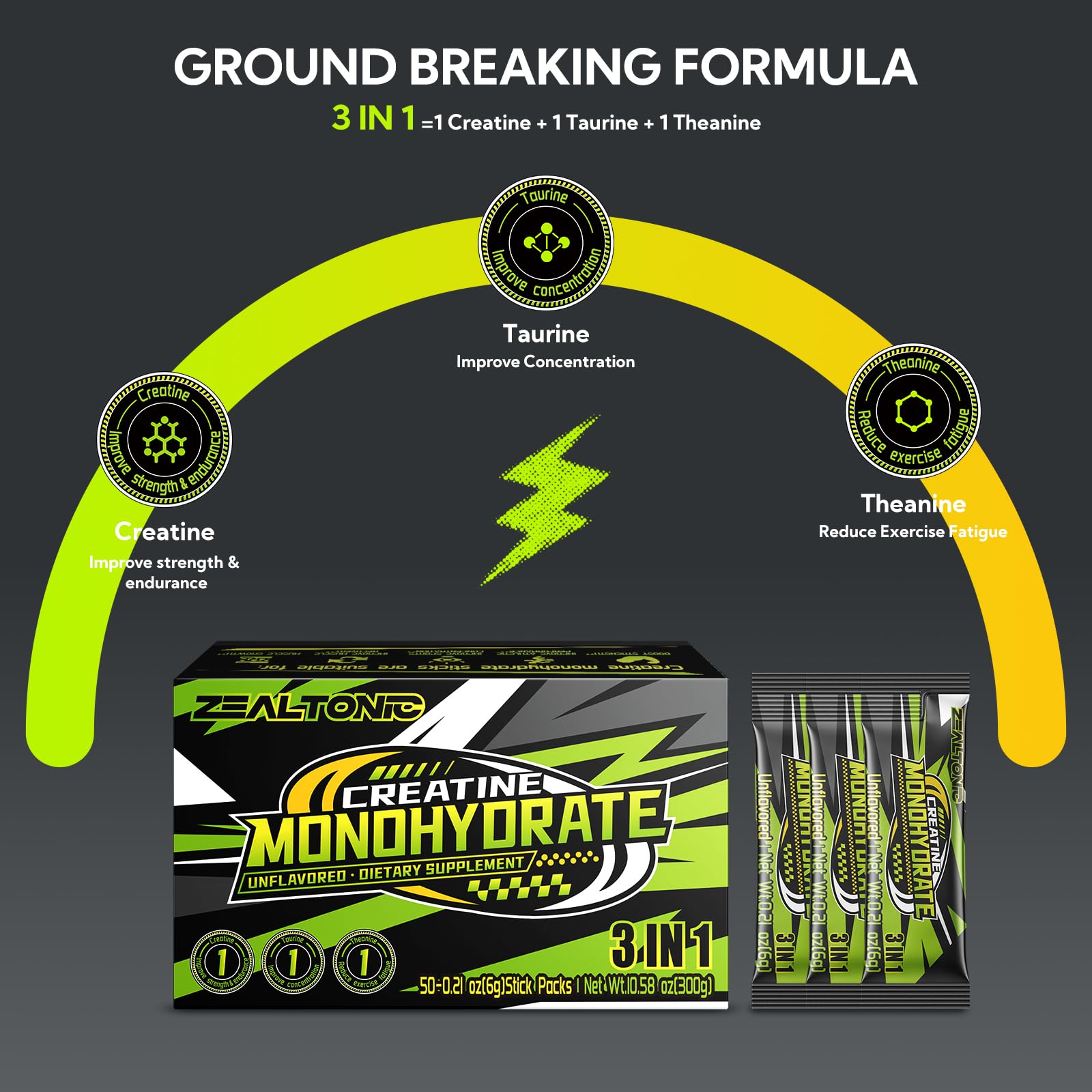 Micronized creatine dissolves quickly in water with Zealtonic