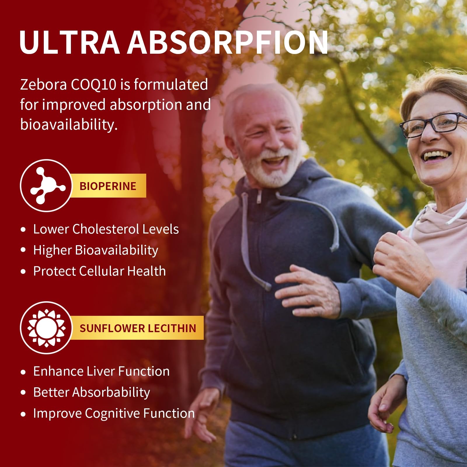 Supplement facts panel of ZEBORA CoQ10-600mg softgels